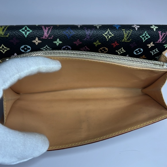Louis Vuitton Black Multicolor Mini Monogram Sarah Wallet - Picture 12 of 16